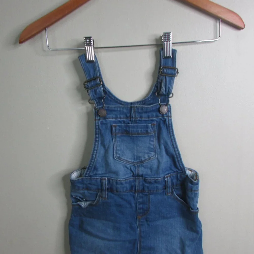 Old Navy Overall Dress Girls 4T Blue Denim Raw Hem